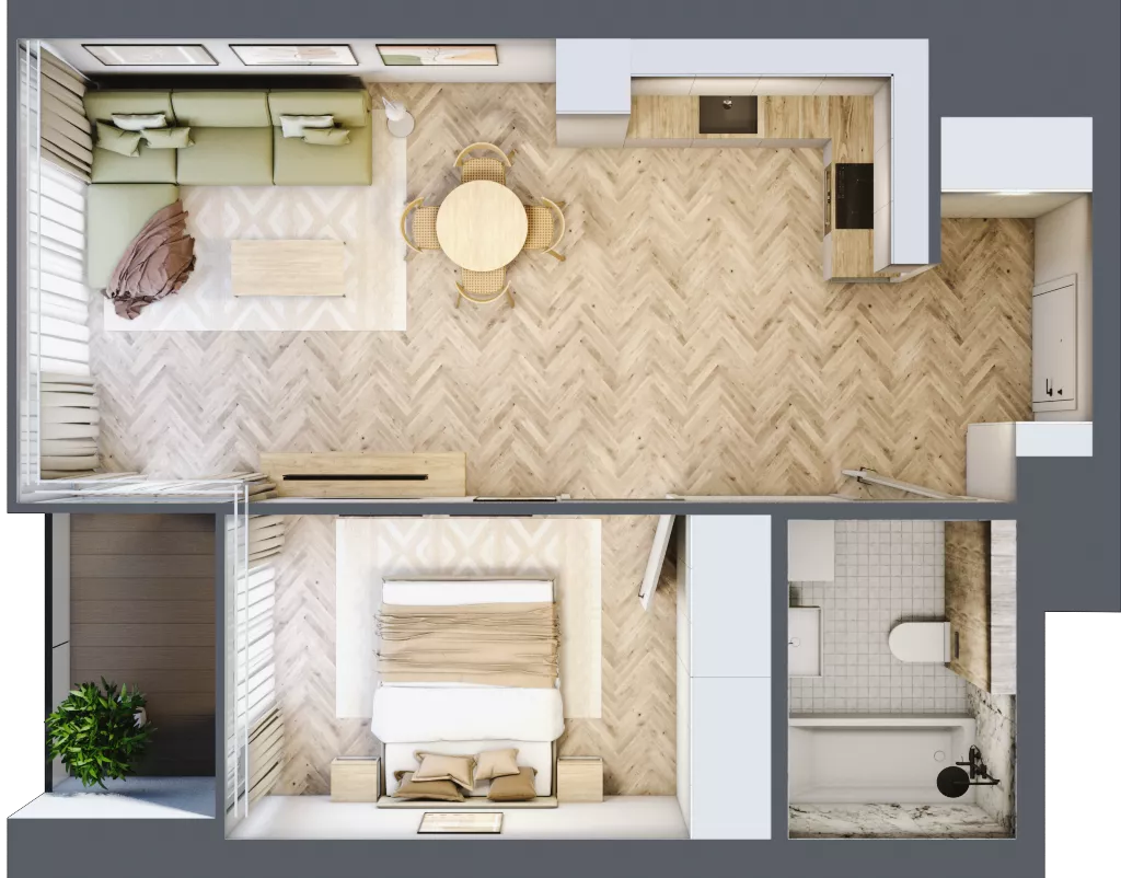 2 pokoje, mieszkanie 47,36 m², piętro 6, oferta nr M.12, O27 Apartamenty Opolska, Katowice, Śródmieście, ul. Opolska 27
