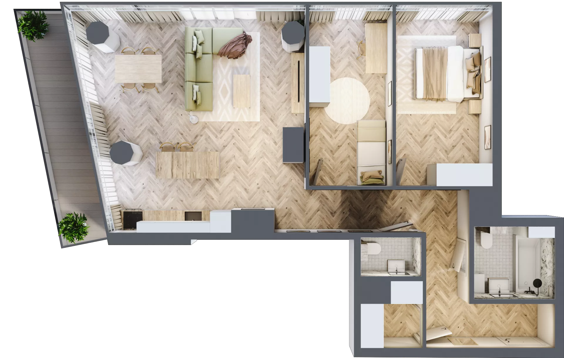 3 pokoje, apartament 87,39 m², piętro 13, oferta nr M.127, O27 Apartamenty Opolska, Katowice, Śródmieście, ul. Opolska 27