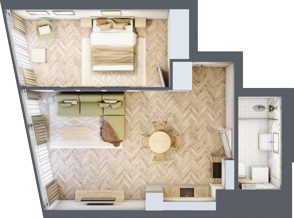 2 pokoje, mieszkanie 49,15 m², piętro 19, oferta nr M.233, O27 Apartamenty Opolska, Katowice, Śródmieście, ul. Opolska 27
