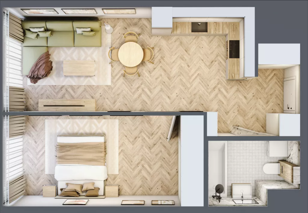 2 pokoje, mieszkanie 47,19 m², piętro 24, oferta nr M.338, O27 Apartamenty Opolska, Katowice, Śródmieście, ul. Opolska 27