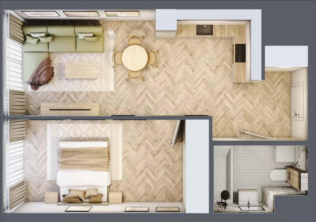 2 pokoje, mieszkanie 47,03 m², piętro 19, oferta nr M.247, O27 Apartamenty Opolska, Katowice, Śródmieście, ul. Opolska 27