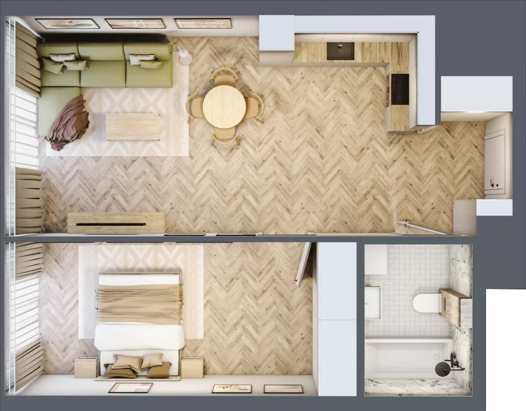 2 pokoje, mieszkanie 51,73 m², piętro 22, oferta nr M.300, O27 Apartamenty Opolska, Katowice, Śródmieście, ul. Opolska 27