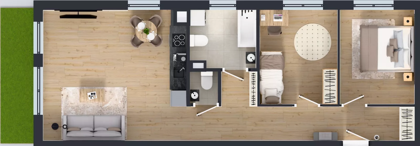3 pokoje, mieszkanie 66,89 m², parter, oferta nr 6, Osiedle Janowiecka 27, Warszawa, Targówek, Elsnerów, ul. Janowiecka 27