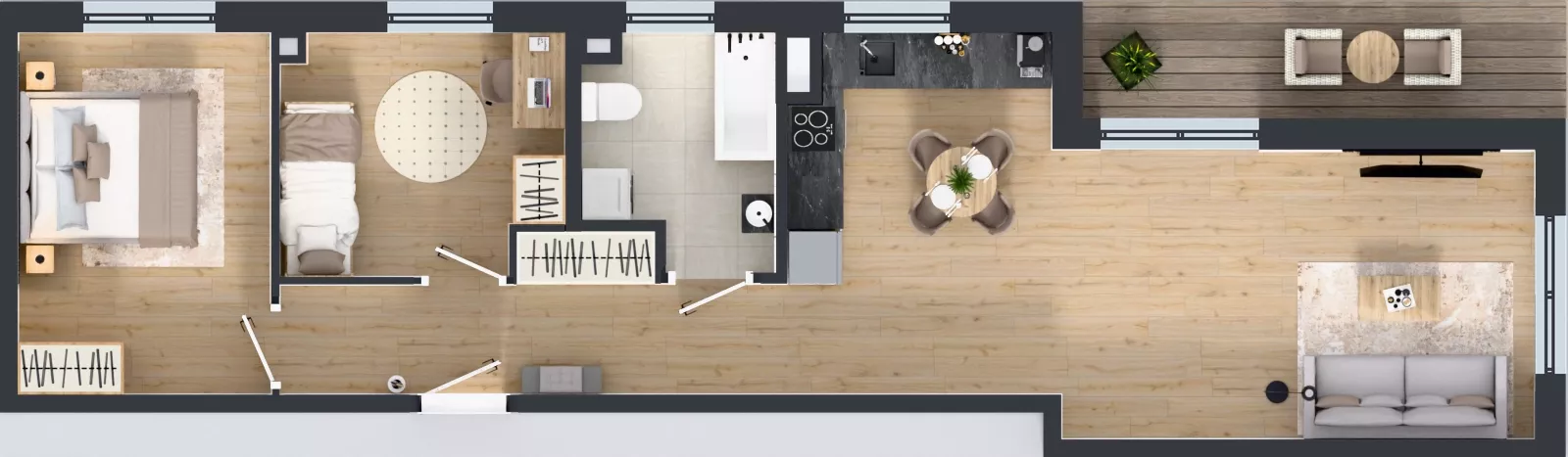 3 pokoje, mieszkanie 63,35 m², piętro 1, oferta nr 7, Osiedle Janowiecka 27, Warszawa, Targówek, Elsnerów, ul. Janowiecka 27