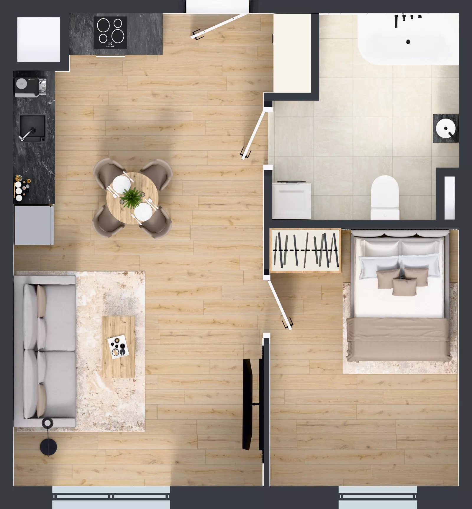 2 pokoje, mieszkanie 37,81 m², piętro 1, oferta nr 9, Osiedle Janowiecka 27, Warszawa, Targówek, Elsnerów, ul. Janowiecka 27