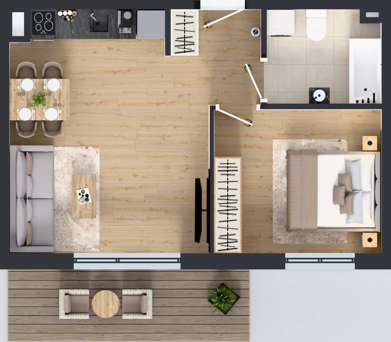 2 pokoje, mieszkanie 43,99 m², piętro 1, oferta nr 12, Osiedle Janowiecka 27, Warszawa, Targówek, Elsnerów, ul. Janowiecka 27