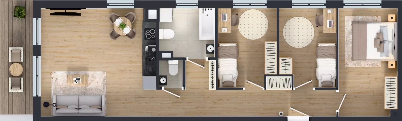 4 pokoje, mieszkanie 79,37 m², piętro 3, oferta nr 30, Osiedle Janowiecka 27, Warszawa, Targówek, Elsnerów, ul. Janowiecka 27