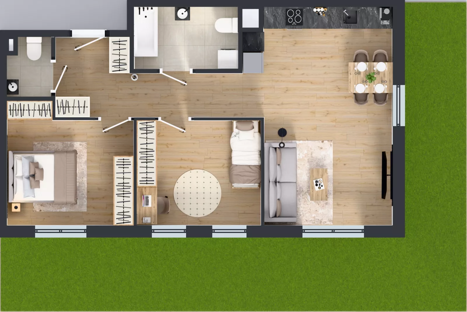 3 pokoje, mieszkanie 62,10 m², parter, oferta nr 32, Osiedle Janowiecka 27, Warszawa, Targówek, Elsnerów, ul. Janowiecka 27