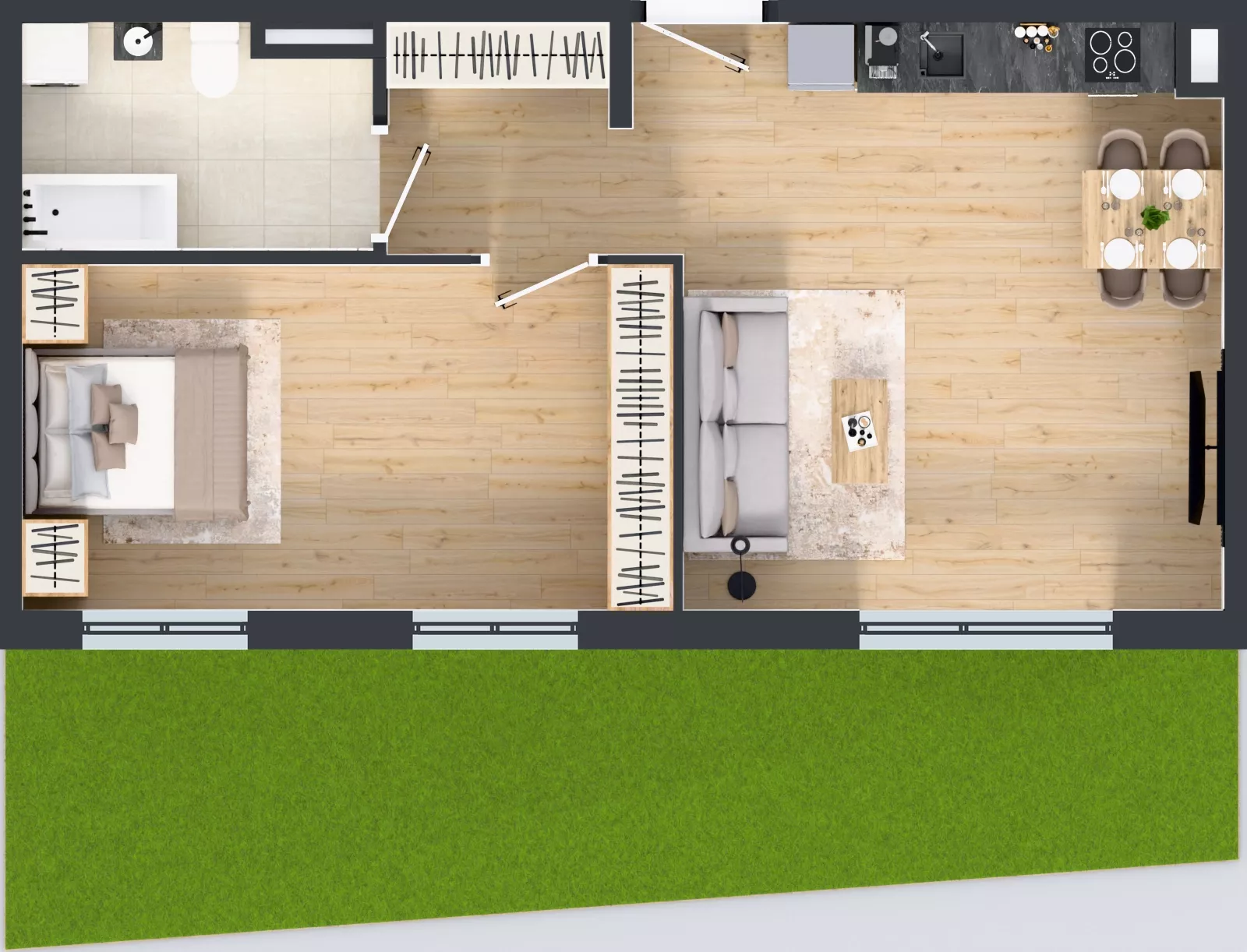 2 pokoje, mieszkanie 56,64 m², parter, oferta nr 33, Osiedle Janowiecka 27, Warszawa, Targówek, Elsnerów, ul. Janowiecka 27