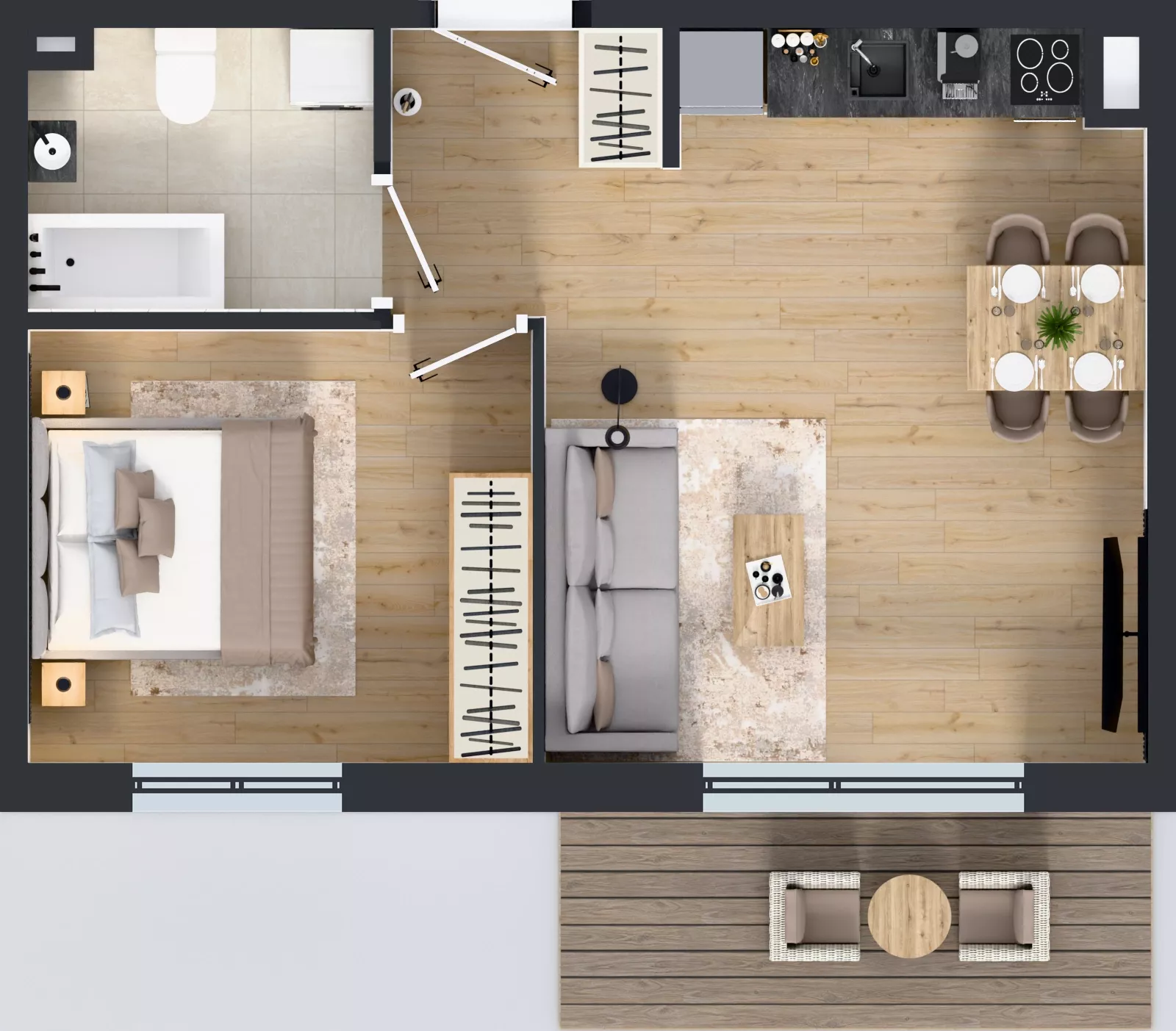 2 pokoje, mieszkanie 42,12 m², piętro 1, oferta nr 37, Osiedle Janowiecka 27, Warszawa, Targówek, Elsnerów, ul. Janowiecka 27