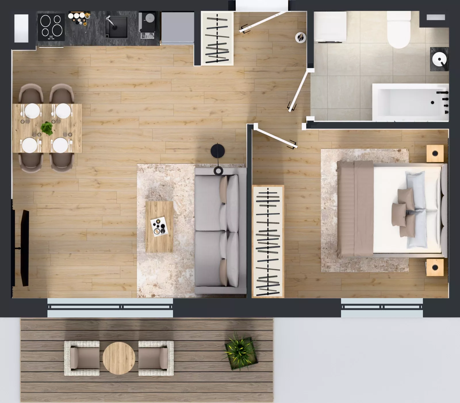 2 pokoje, mieszkanie 41,96 m², piętro 1, oferta nr 38, Osiedle Janowiecka 27, Warszawa, Targówek, Elsnerów, ul. Janowiecka 27