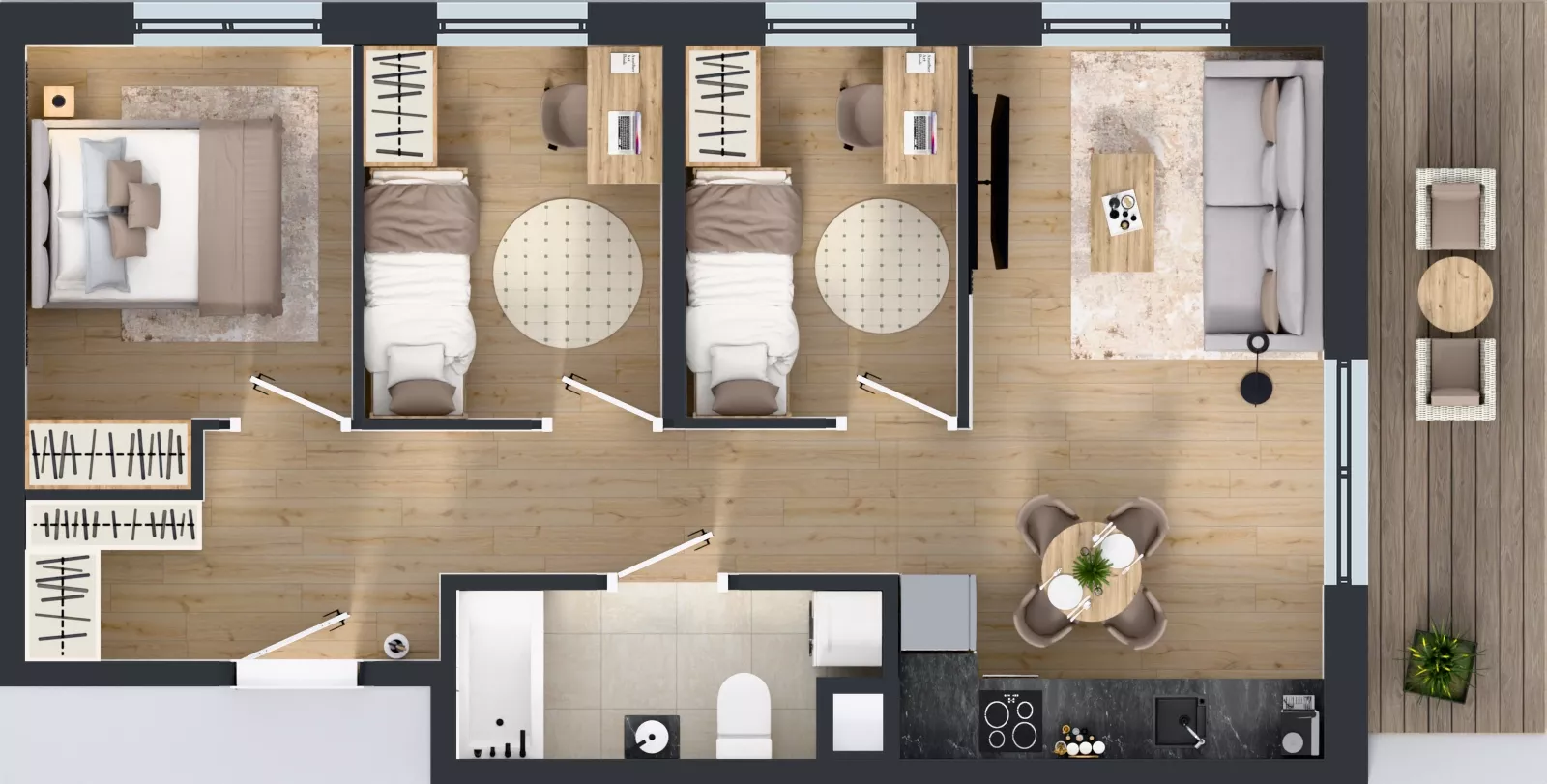 4 pokoje, mieszkanie 60,93 m², piętro 2, oferta nr 40, Osiedle Janowiecka 27, Warszawa, Targówek, Elsnerów, ul. Janowiecka 27