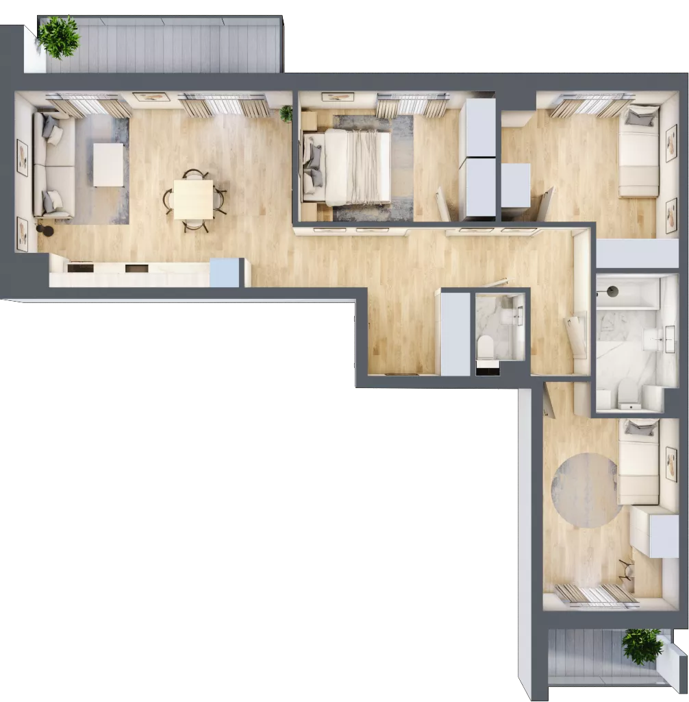 4 pokoje, mieszkanie 77,13 m², piętro 1, oferta nr 27, Osiedle Janowiecka 17, Warszawa, Targówek, Elsnerów, ul. Janowiecka 17