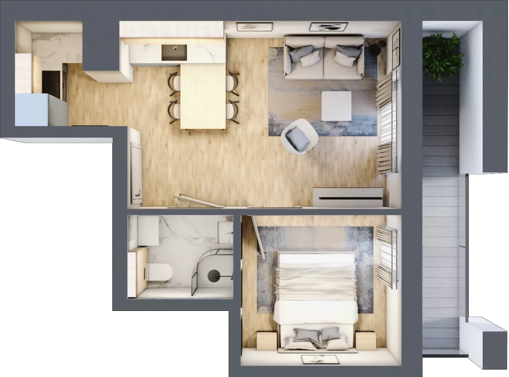 2 pokoje, mieszkanie 32,24 m², piętro 5, oferta nr 43, Lipowa 45, Łódź, Polesie, Stare Polesie, ul. Lipowa 45