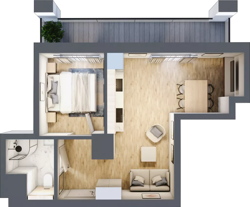 2 pokoje, mieszkanie 32,67 m², piętro 5, oferta nr 42, Lipowa 45, Łódź, Polesie, Stare Polesie, ul. Lipowa 45