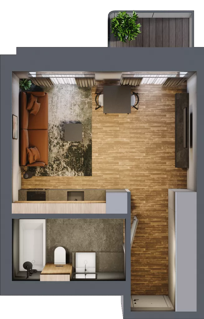1 pokój, mieszkanie 32,10 m², piętro 2, oferta nr AA0201, Niedziałkowskiego Park, Poznań, Wilda, ul. Niedziałkowskiego Park