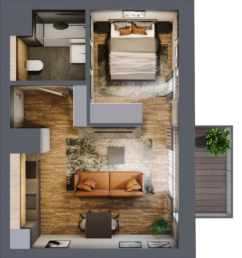 1 pokój, mieszkanie 34,63 m², piętro 3, oferta nr AA0304, Niedziałkowskiego Park, Poznań, Wilda, ul. Niedziałkowskiego Park