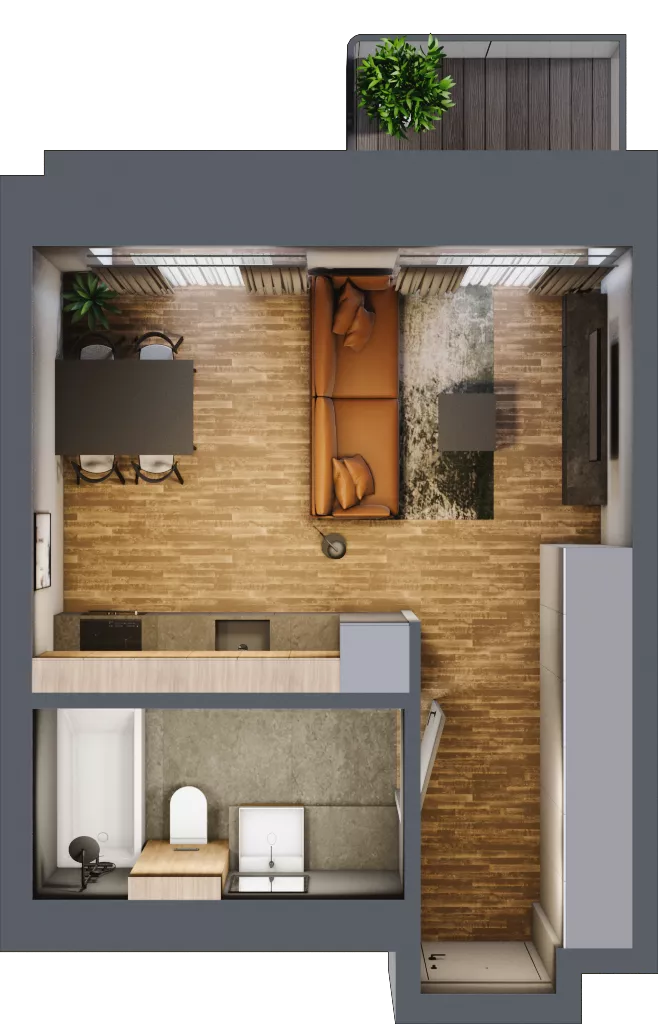 1 pokój, mieszkanie 30,42 m², parter, oferta nr AA0001, Niedziałkowskiego Park, Poznań, Wilda, ul. Niedziałkowskiego Park
