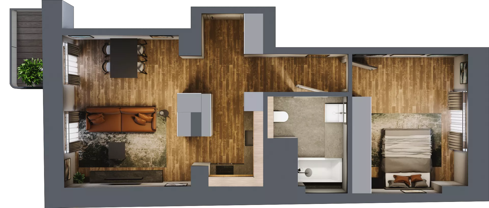 2 pokoje, mieszkanie 55,18 m², piętro 2, oferta nr AA0203, Niedziałkowskiego Park, Poznań, Wilda, ul. Niedziałkowskiego Park