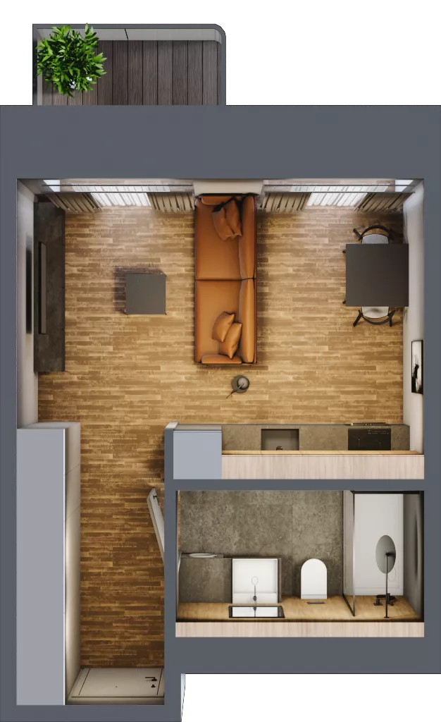 1 pokój, mieszkanie 30,12 m², piętro 1, oferta nr AA0102, Niedziałkowskiego Park, Poznań, Wilda, ul. Niedziałkowskiego Park