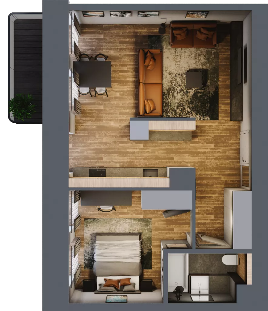 2 pokoje, mieszkanie 52,23 m², parter, oferta nr AA0008, Niedziałkowskiego Park, Poznań, Wilda, ul. Niedziałkowskiego Park