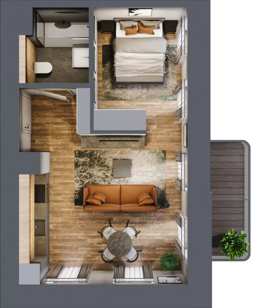 1 pokój, mieszkanie 37,38 m², piętro 2, oferta nr AA0207, Niedziałkowskiego Park, Poznań, Wilda, ul. Niedziałkowskiego Park