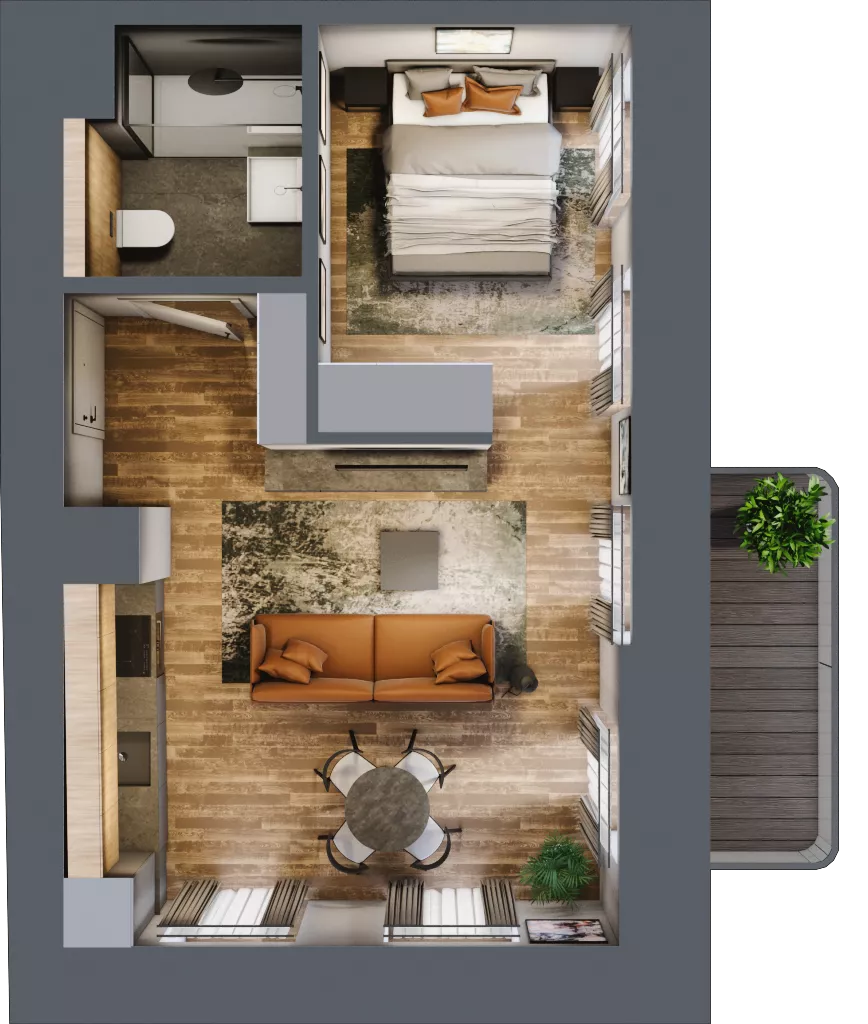 1 pokój, mieszkanie 37,15 m², piętro 1, oferta nr AA0107, Niedziałkowskiego Park, Poznań, Wilda, ul. Niedziałkowskiego Park