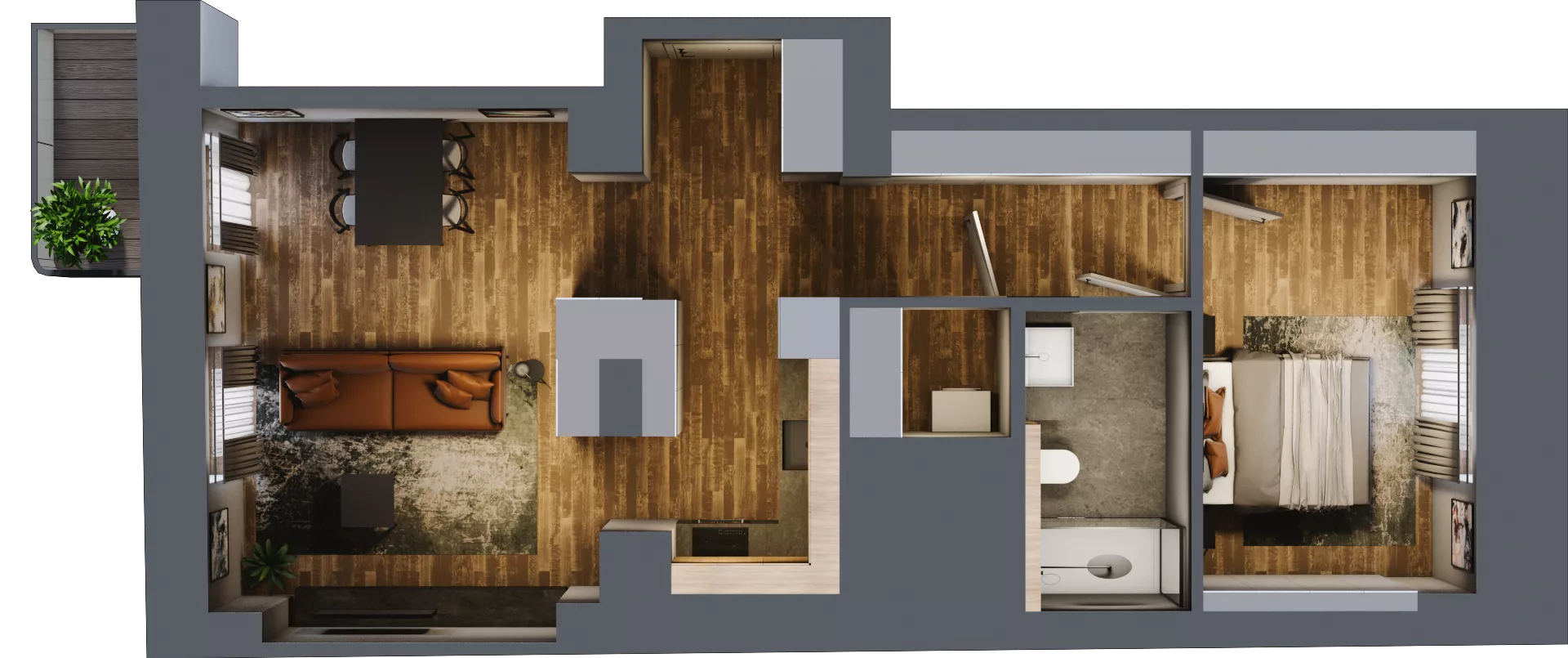 2 pokoje, mieszkanie 52,97 m², piętro 1, oferta nr AA0103, Niedziałkowskiego Park, Poznań, Wilda, ul. Niedziałkowskiego Park