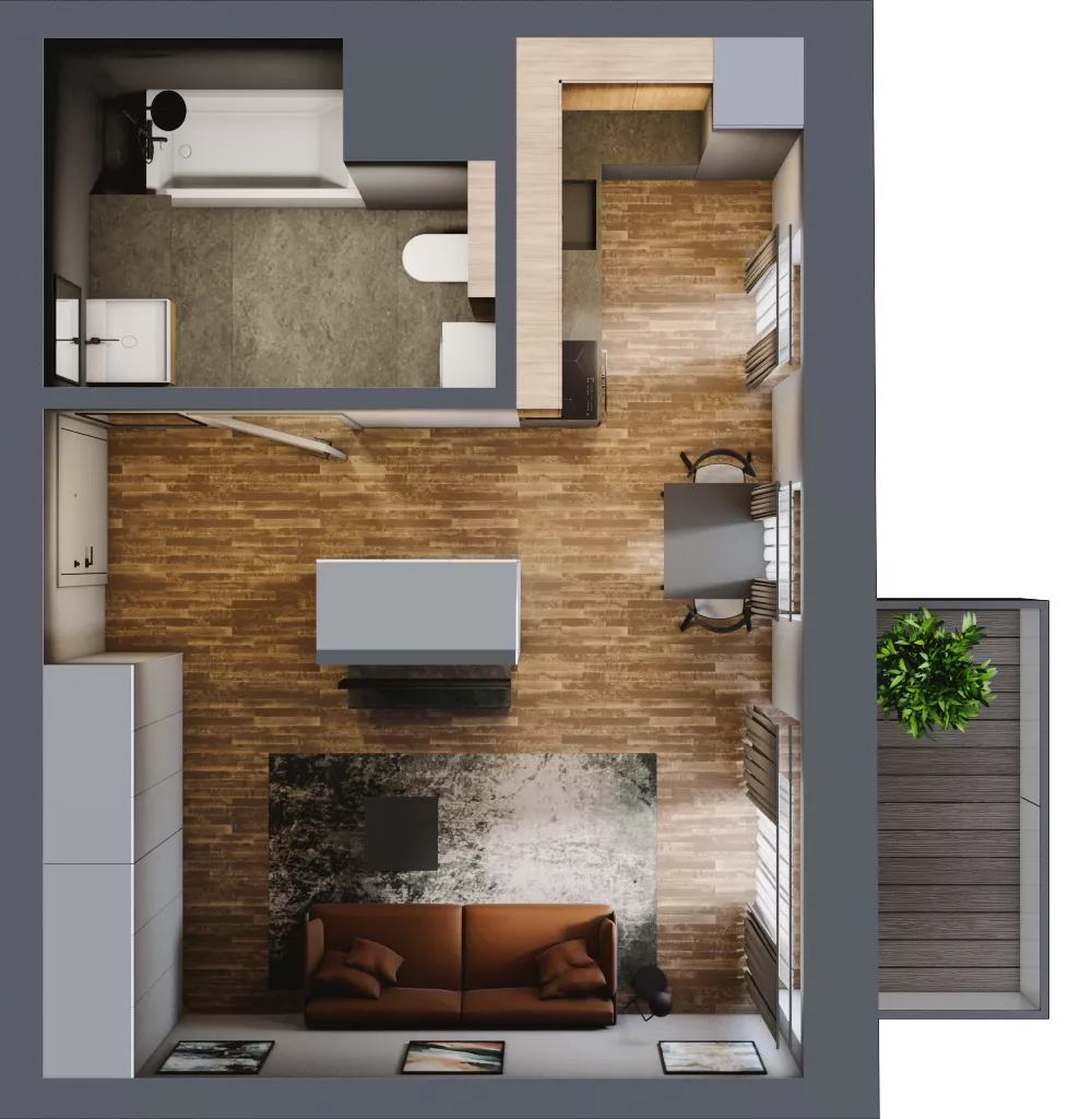 1 pokój, mieszkanie 32,91 m², piętro 4, oferta nr AA0402, Niedziałkowskiego Park, Poznań, Wilda, ul. Niedziałkowskiego Park