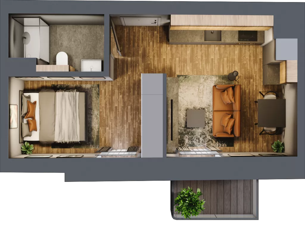 1 pokój, mieszkanie 30,63 m², piętro 1, oferta nr AA0104, Niedziałkowskiego Park, Poznań, Wilda, ul. Niedziałkowskiego Park