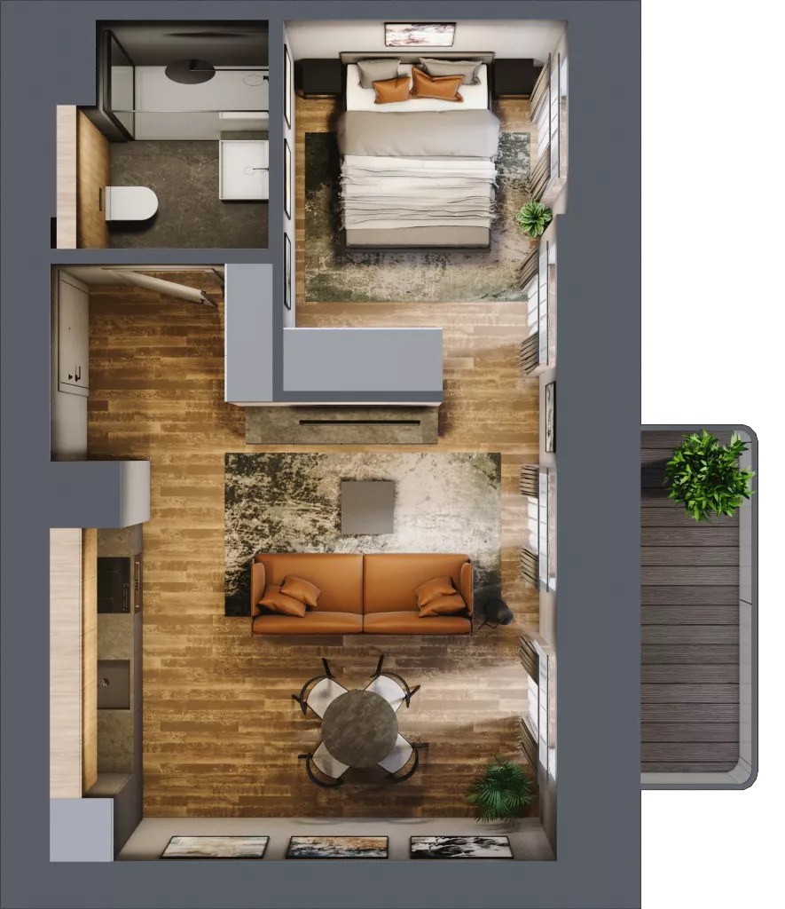 1 pokój, mieszkanie 36,95 m², parter, oferta nr AA0007, Niedziałkowskiego Park, Poznań, Wilda, ul. Niedziałkowskiego Park