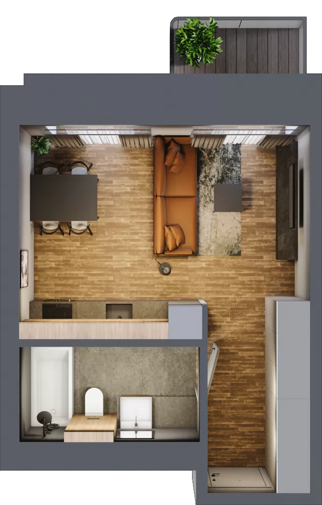 1 pokój, mieszkanie 30,54 m², piętro 1, oferta nr AA0101, Niedziałkowskiego Park, Poznań, Wilda, ul. Niedziałkowskiego Park