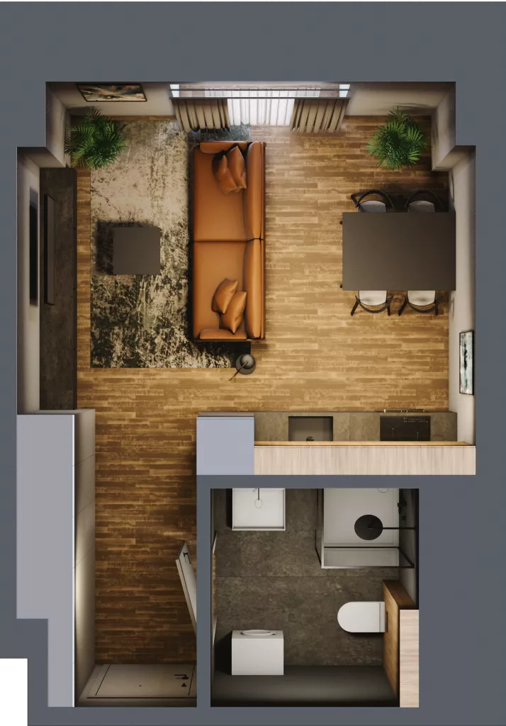 1 pokój, mieszkanie 28,72 m², parter, oferta nr AA0003, Niedziałkowskiego Park, Poznań, Wilda, ul. Niedziałkowskiego Park