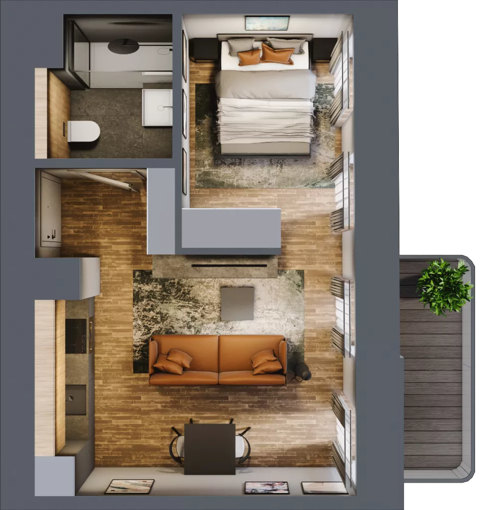 1 pokój, mieszkanie 33,93 m², piętro 1, oferta nr AA0106, Niedziałkowskiego Park, Poznań, Wilda, ul. Niedziałkowskiego Park