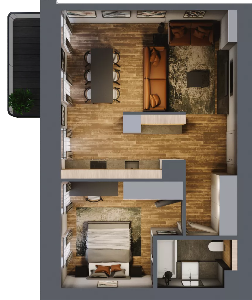 2 pokoje, mieszkanie 53,17 m², piętro 2, oferta nr AA0210, Niedziałkowskiego Park, Poznań, Wilda, ul. Niedziałkowskiego Park