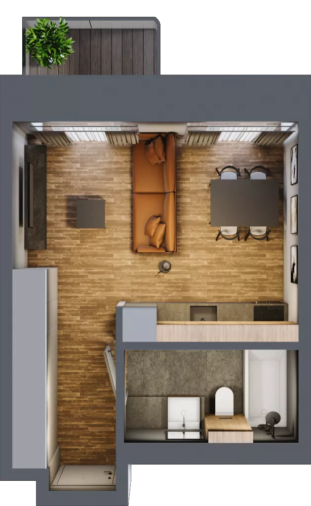 1 pokój, mieszkanie 29,29 m², parter, oferta nr AA0002, Niedziałkowskiego Park, Poznań, Wilda, ul. Niedziałkowskiego Park
