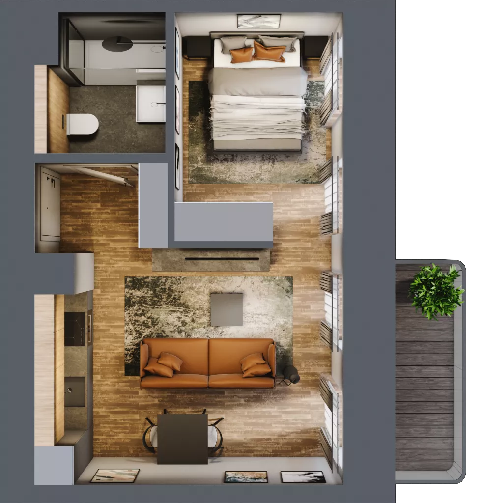 1 pokój, mieszkanie 33,46 m², parter, oferta nr AA0006, Niedziałkowskiego Park, Poznań, Wilda, ul. Niedziałkowskiego Park