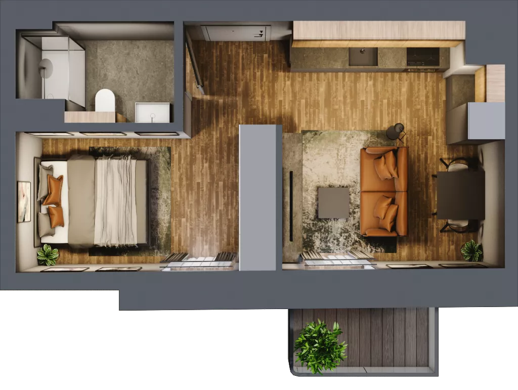 1 pokój, mieszkanie 30,82 m², piętro 2, oferta nr AA0204, Niedziałkowskiego Park, Poznań, Wilda, ul. Niedziałkowskiego Park