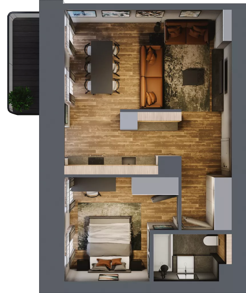 2 pokoje, mieszkanie 51,69 m², piętro 1, oferta nr AA0110, Niedziałkowskiego Park, Poznań, Wilda, ul. Niedziałkowskiego Park