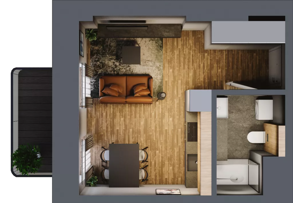 1 pokój, mieszkanie 26,22 m², piętro 1, oferta nr AA0109, Niedziałkowskiego Park, Poznań, Wilda, ul. Niedziałkowskiego Park