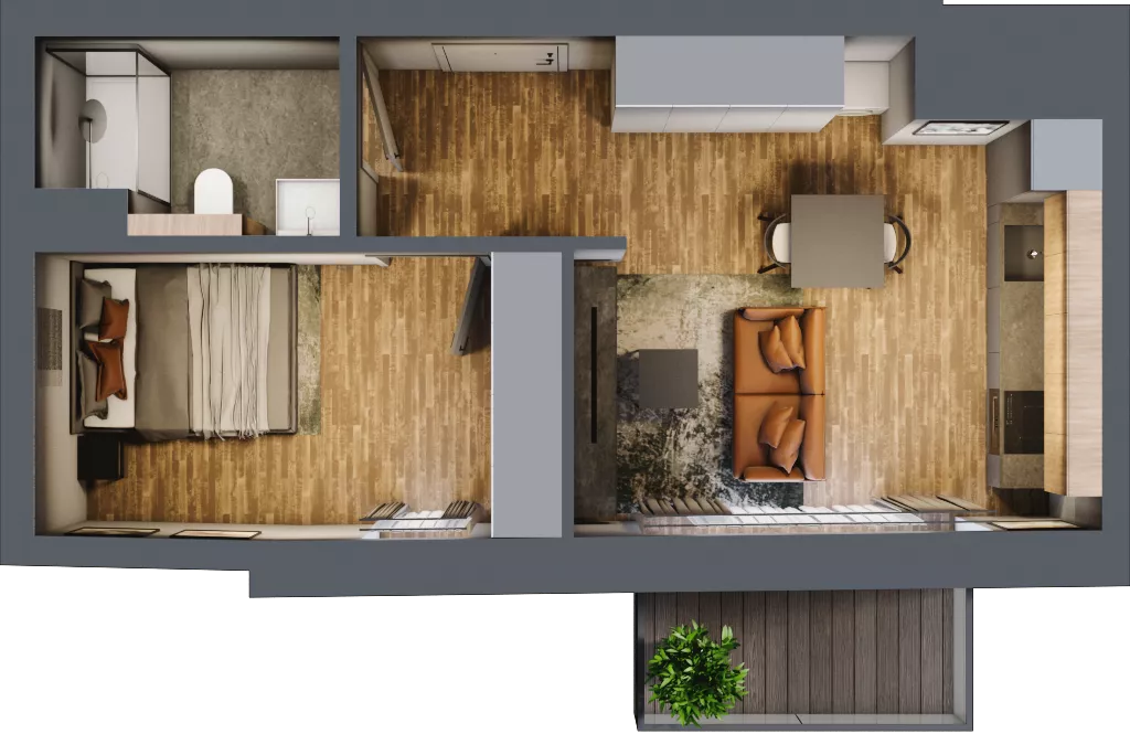 2 pokoje, mieszkanie 35,58 m², piętro 3, oferta nr AA0302, Niedziałkowskiego Park, Poznań, Wilda, ul. Niedziałkowskiego Park