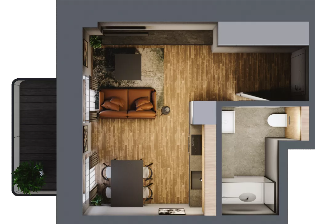 1 pokój, mieszkanie 26,26 m², piętro 2, oferta nr AA0209, Niedziałkowskiego Park, Poznań, Wilda, ul. Niedziałkowskiego Park