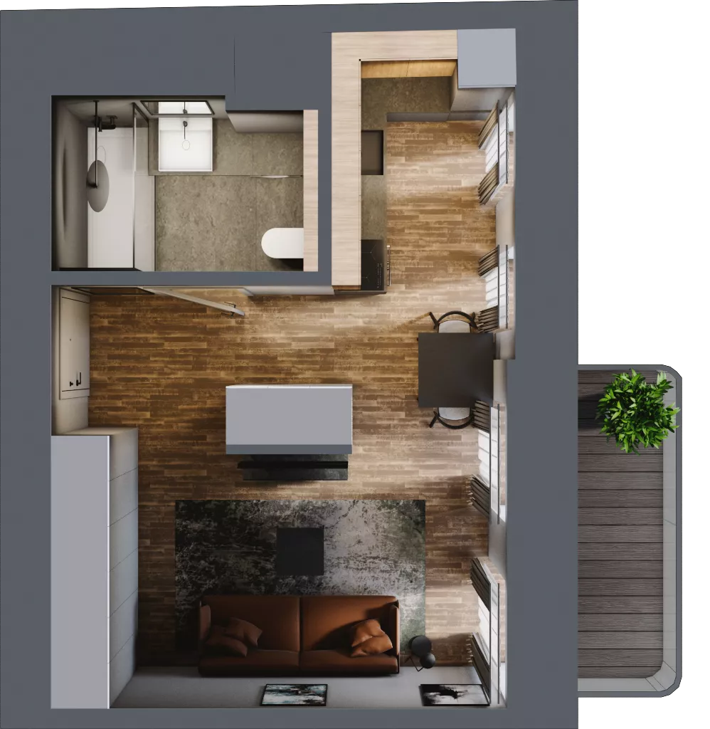 1 pokój, mieszkanie 30,57 m², piętro 2, oferta nr AA0205, Niedziałkowskiego Park, Poznań, Wilda, ul. Niedziałkowskiego Park