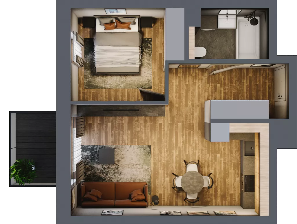 2 pokoje, mieszkanie 41,20 m², piętro 1, oferta nr BC0102, Niedziałkowskiego Park, Poznań, Wilda, ul. Niedziałkowskiego Park