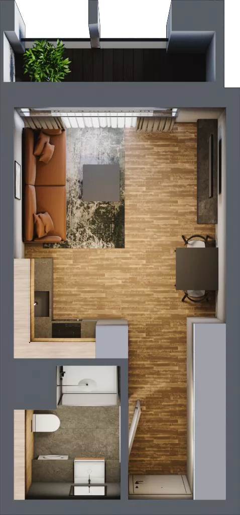 1 pokój, mieszkanie 26,99 m², piętro 4, oferta nr BA0409, Niedziałkowskiego Park, Poznań, Wilda, ul. Niedziałkowskiego Park