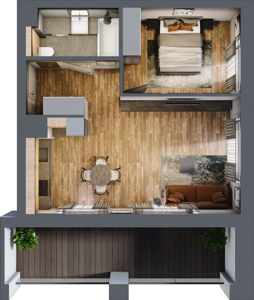 2 pokoje, mieszkanie 47,65 m², parter, oferta nr BA0003, Niedziałkowskiego Park, Poznań, Wilda, ul. Niedziałkowskiego Park