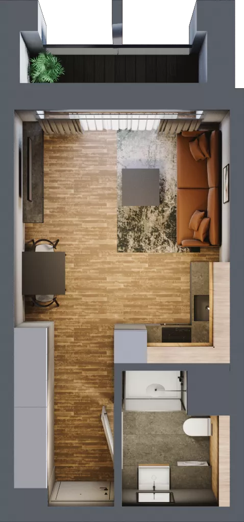 1 pokój, mieszkanie 26,88 m², piętro 1, oferta nr BA0108, Niedziałkowskiego Park, Poznań, Wilda, ul. Niedziałkowskiego Park