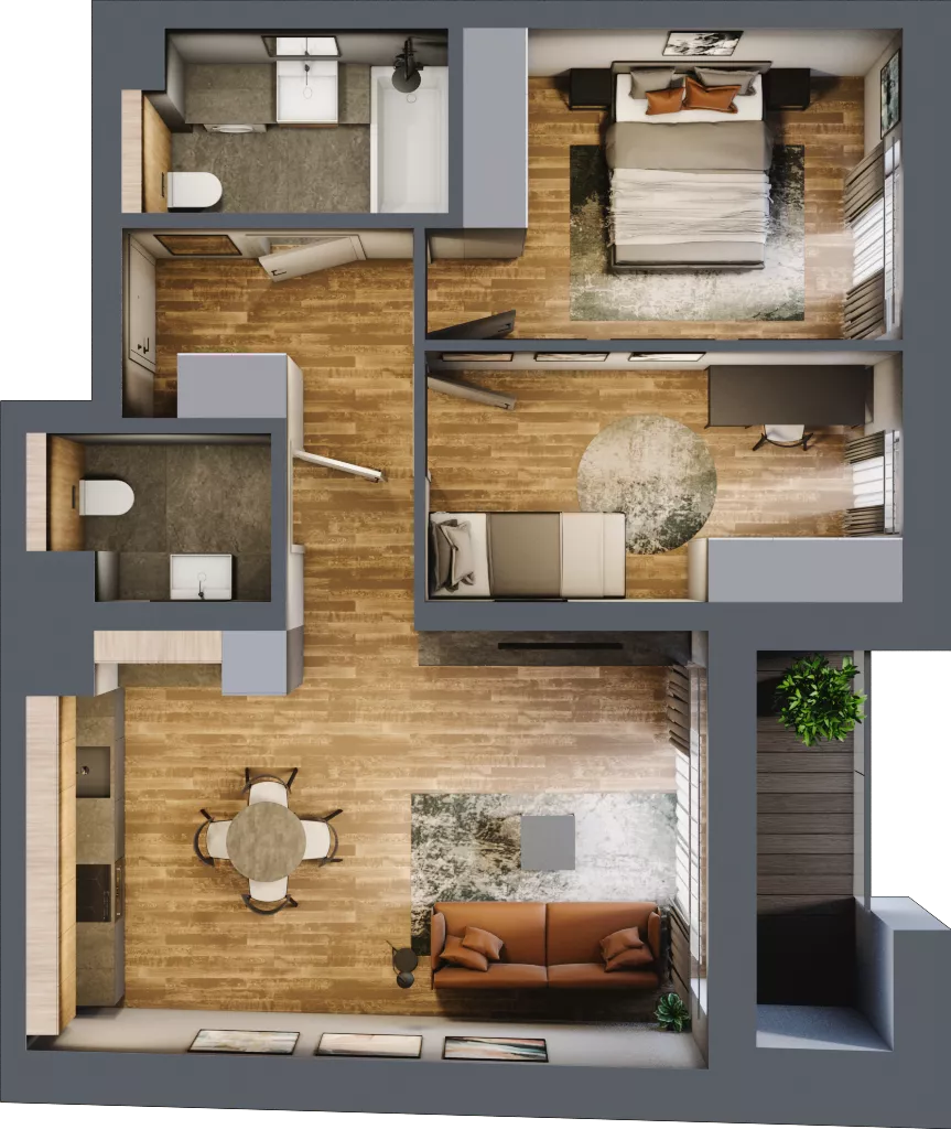 3 pokoje, mieszkanie 62,16 m², piętro 4, oferta nr BB0404, Niedziałkowskiego Park, Poznań, Wilda, ul. Niedziałkowskiego Park