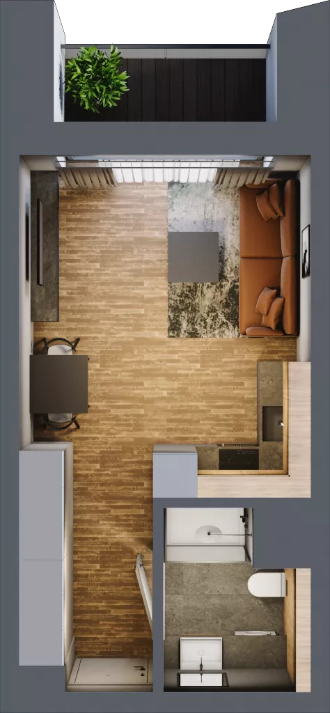 1 pokój, mieszkanie 26,78 m², piętro 4, oferta nr BB0411, Niedziałkowskiego Park, Poznań, Wilda, ul. Niedziałkowskiego Park