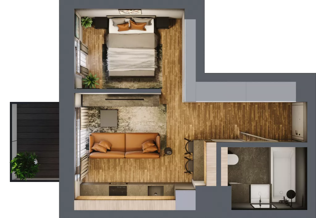 1 pokój, mieszkanie 32,46 m², parter, oferta nr BC0001, Niedziałkowskiego Park, Poznań, Wilda, ul. Niedziałkowskiego Park